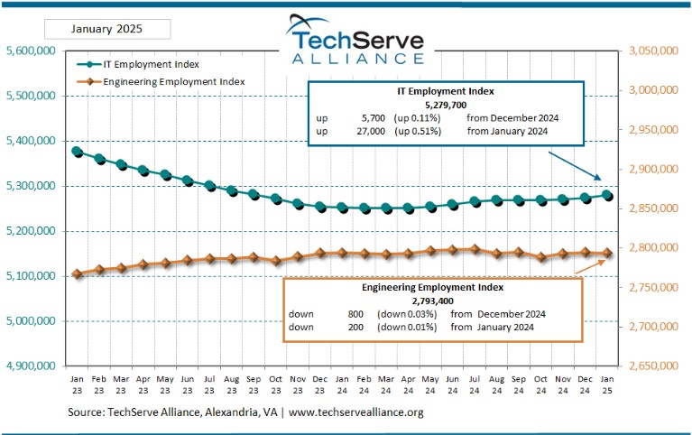 TechServe Alliance February 2025 IT Employment Index