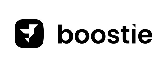 Black logo with a stylized arrow inside a rounded square, followed by the bold word boostì in lowercase, on a white background—ideal for a Supplier Directory platform.